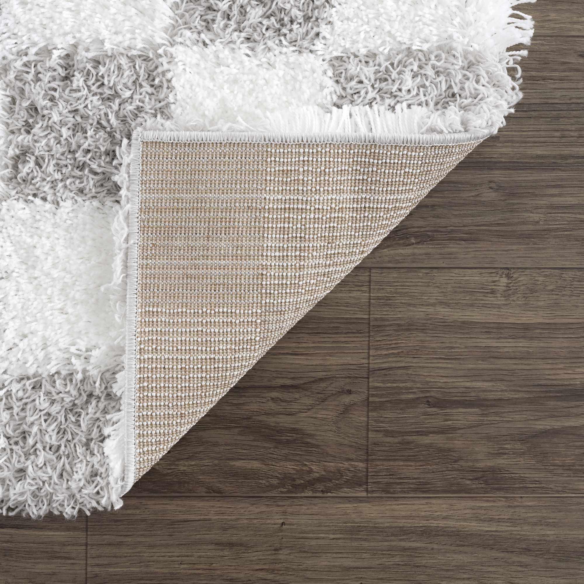 Atira Gray Checkered Area Rug Hauteloom