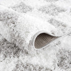 Atira Gray Checkered Area Rug Hauteloom