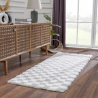 Atira Gray Checkered Area Rug Hauteloom