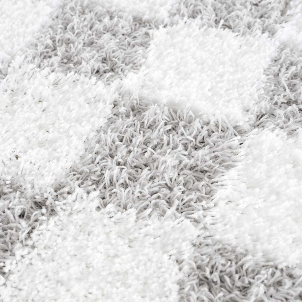 Atira Gray Checkered Area Rug Hauteloom