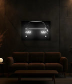 UV‑Printed Plexiglass Classic Sport Car Front Art with LED Halo Peony Atelier