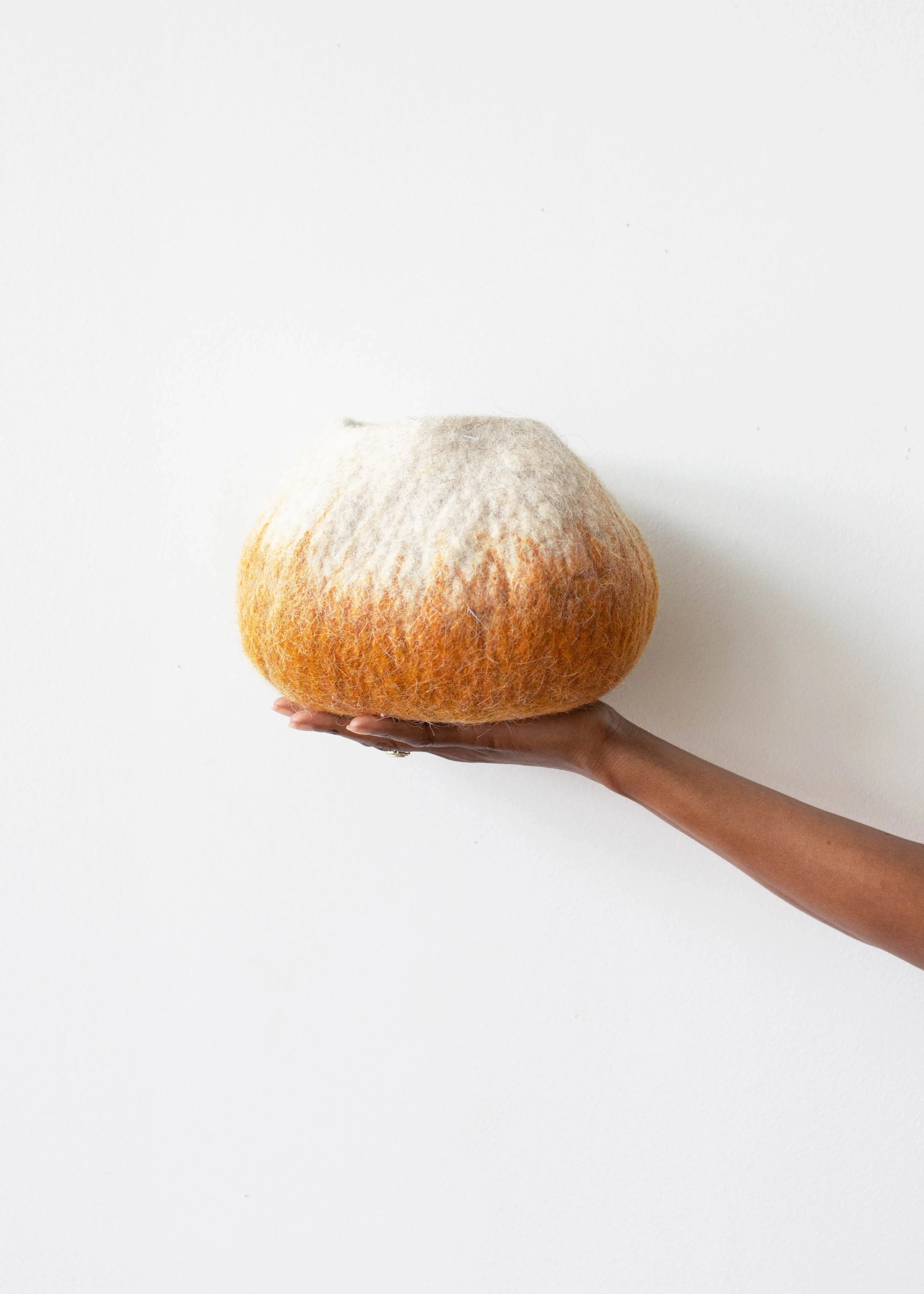 Marigold Yellow Ombre Wool Ukhamba Bowl Kanju Interiors