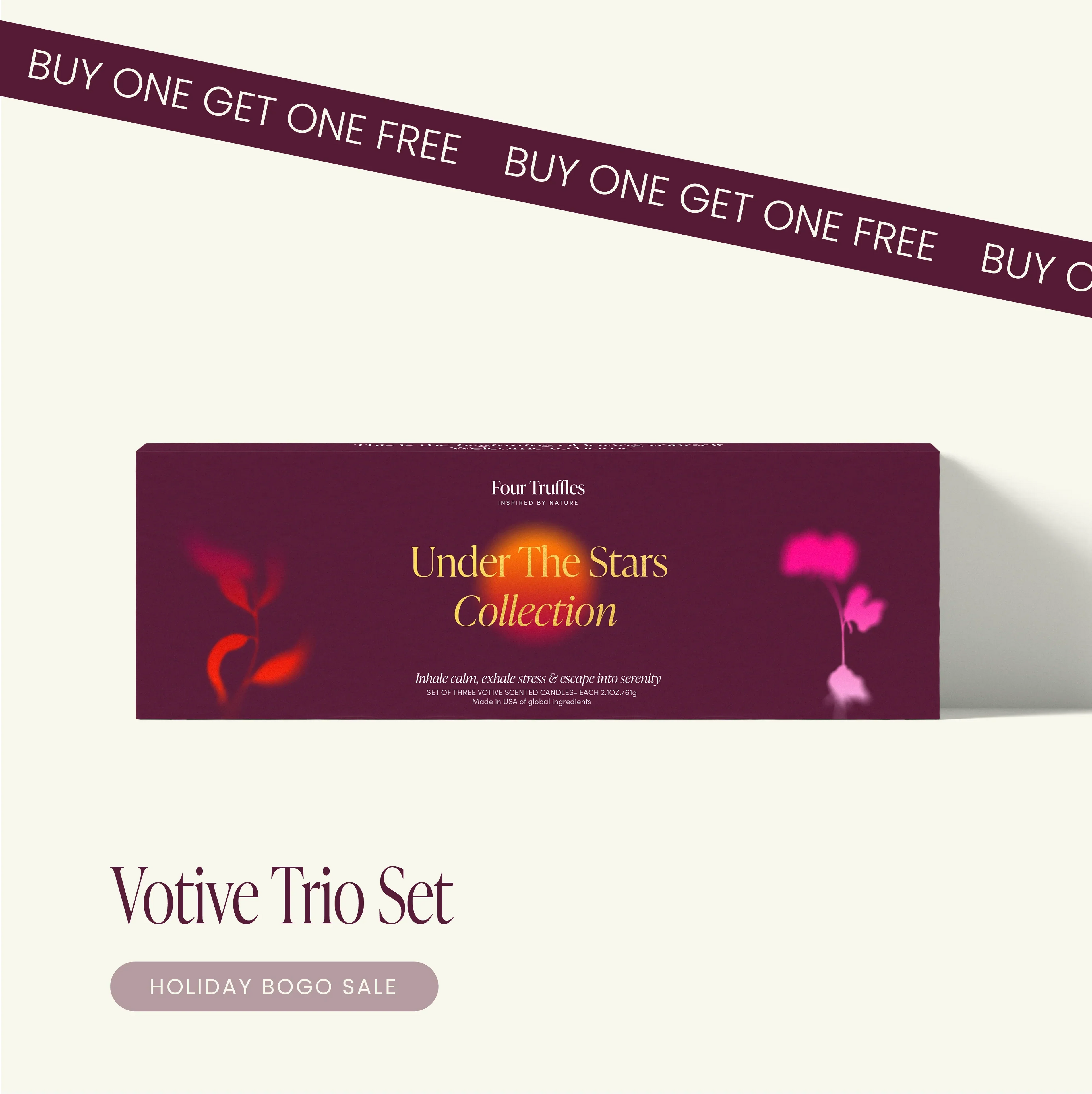 Under The Stars Set of Three Votive Candles Four Truffles