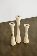 Geo Tapered Wooden Candlestick Holder Kanju Interiors