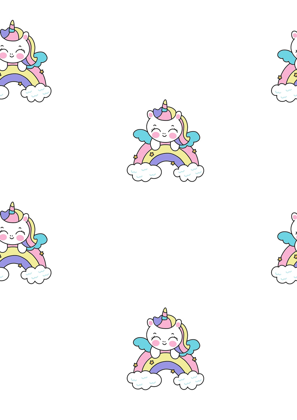 Unicorn With Rainbow Printed Canopy PushpLinen