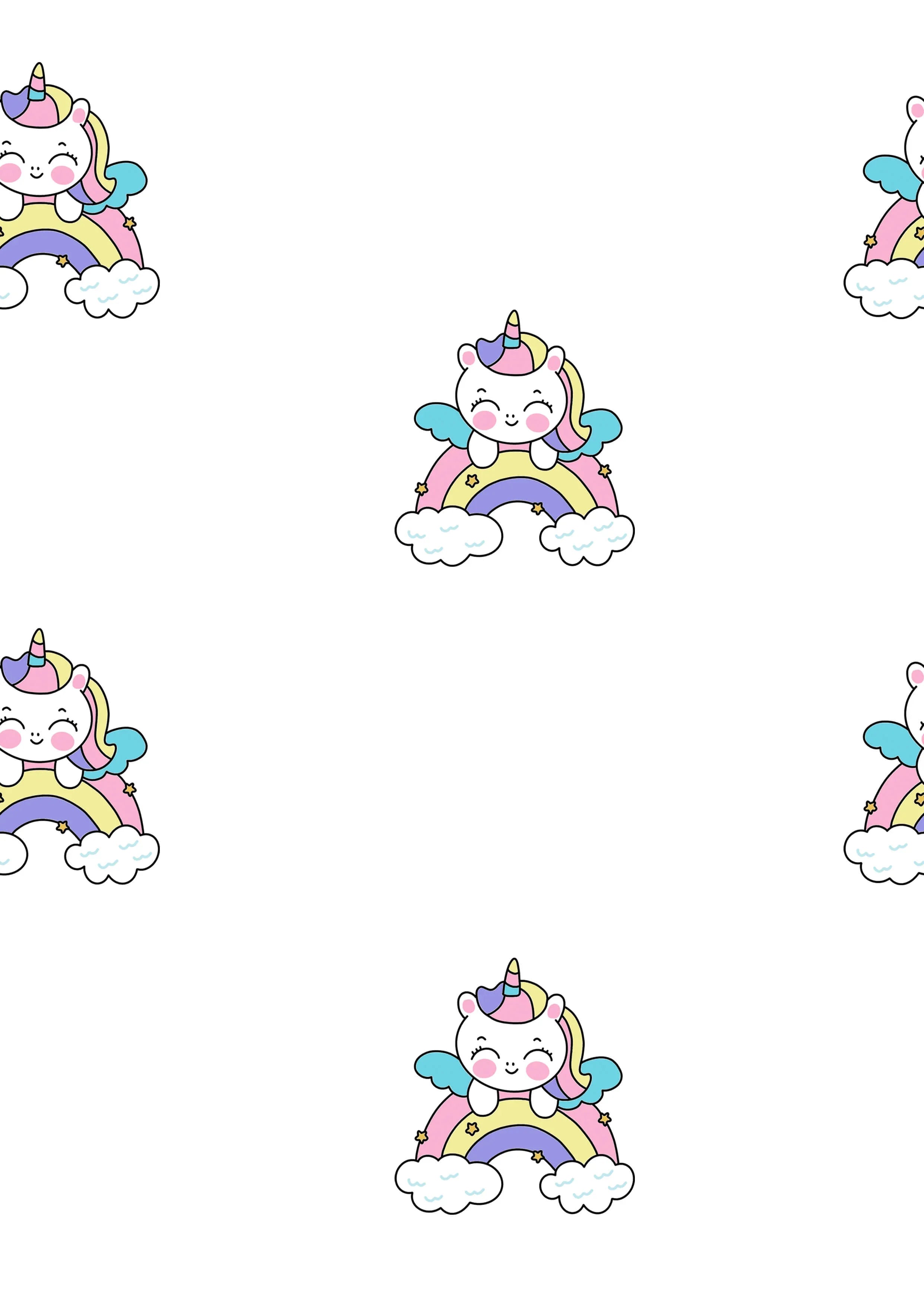 Unicorn With Rainbow Printed Canopy PushpLinen