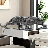 Unique Modern Black & White Leopard Statue House Of Avana