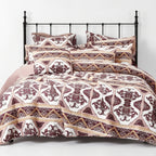 DaDa Bedding Majestic Oriental Kilim Bedspread - Royal Persian Traditional Design Intricate Ornate Ornament Print Coverlet w/ Shams