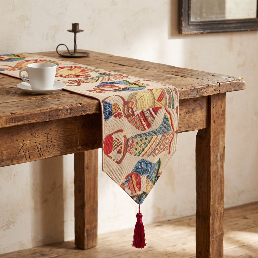 DaDa Bedding Dancing Women African Dreams Elegant Woven Tapestry Dining Table Runner (18117)