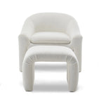 Upholstered Fabric Accent Chair in White with Comfortable Cushioning, detail shot - House Of Avana [[SKU:HOA-ACC-007]]