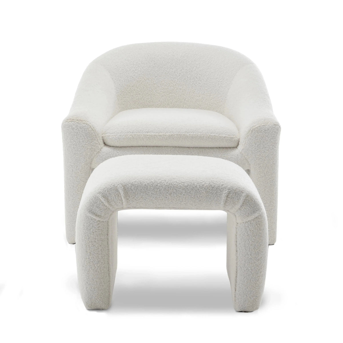 Upholstered Fabric Accent Chair in White with Comfortable Cushioning, detail shot - House Of Avana [[SKU:HOA-ACC-007]]