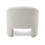 Upholstered Fabric Accent Chair in White with Comfortable Cushioning, angled view - House Of Avana