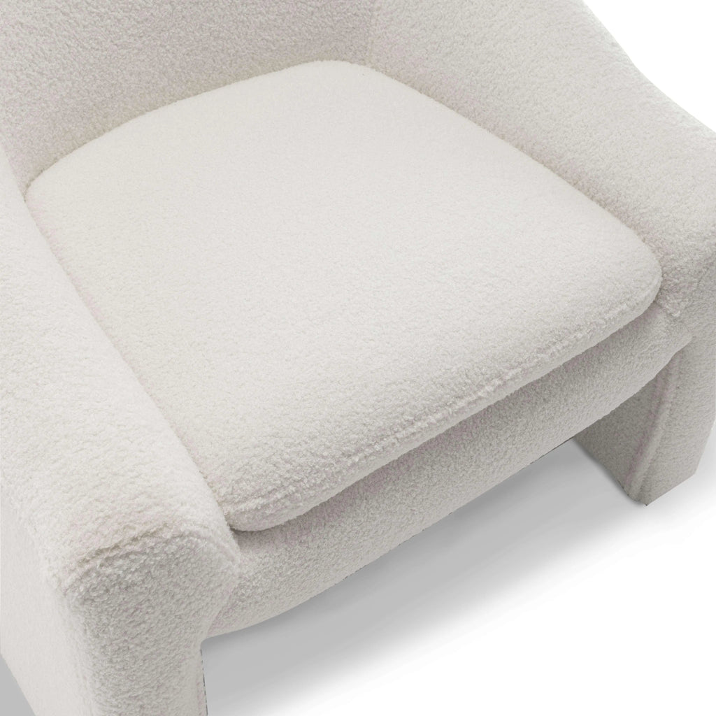 Upholstered Fabric Accent Chair in White with Comfortable Cushioning, angled view - House Of Avana [[SKU:HOA-ACC-007]]