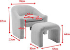 Upholstered Fabric Accent Chair in White with Comfortable Cushioning, angled view - House Of Avana