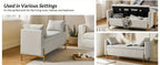 [Modern Storage Ottoman] Comfy Modern Storage Ottoman Bench with Throw Pillows - Metal Leg Bedroom Bench for End of Bed, Entryway - Mustard House Of Avana [[SKU:HOA-BEN-005]]