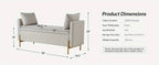[Modern Storage Ottoman] Comfy Modern Storage Ottoman Bench with Throw Pillows - Metal Leg Bedroom Bench for End of Bed, Entryway - Mustard House Of Avana [[SKU:HOA-BEN-005]]