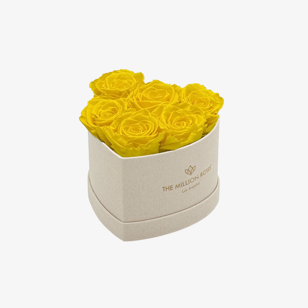 Baby Heart Beige Box | Yellow Roses - House of Avana
