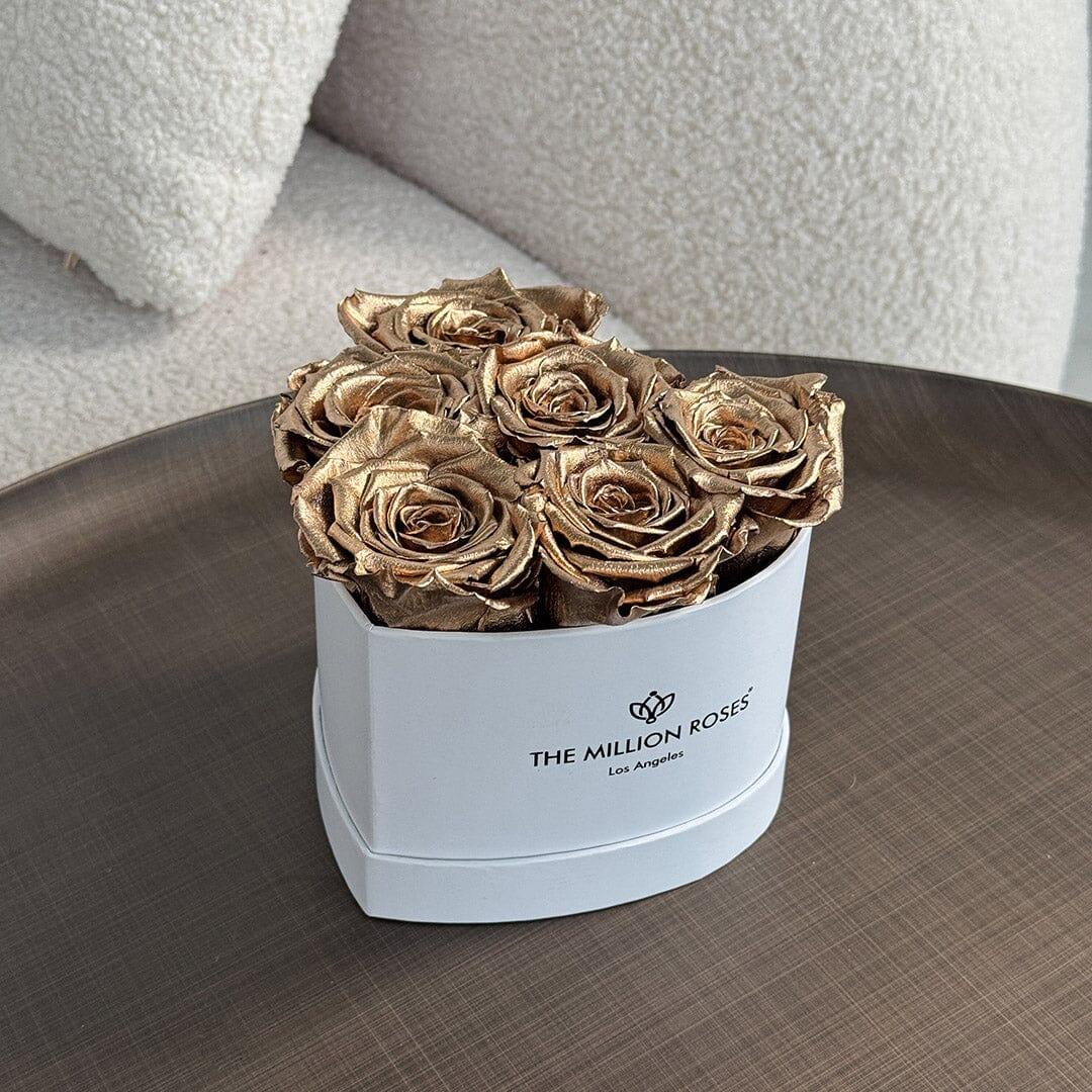 Baby Heart White Box | Gold Roses - House of Avana