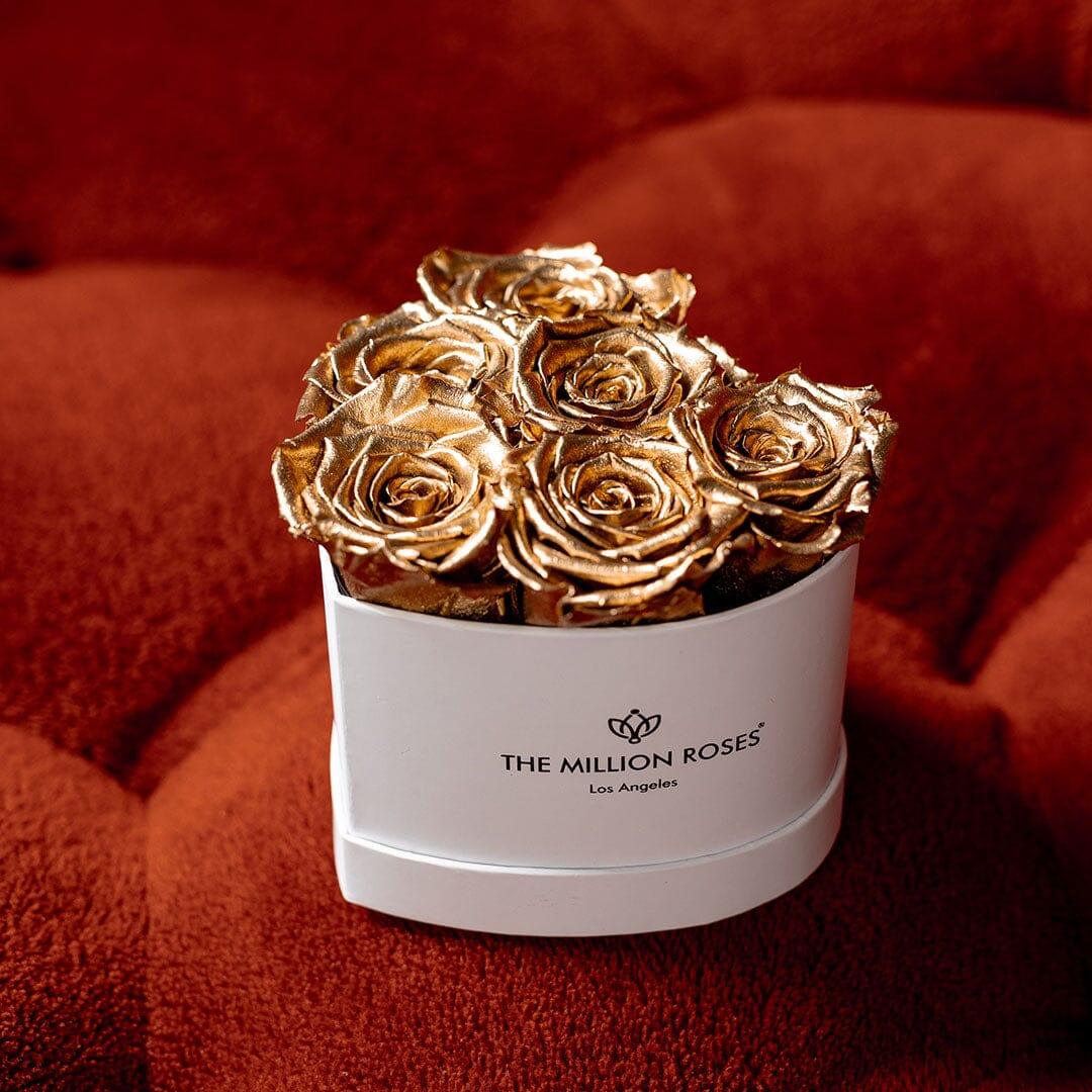 Baby Heart White Box | Gold Roses - House of Avana