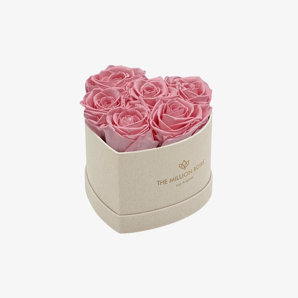 Baby Heart Beige Box | Light Pink Roses - House of Avana