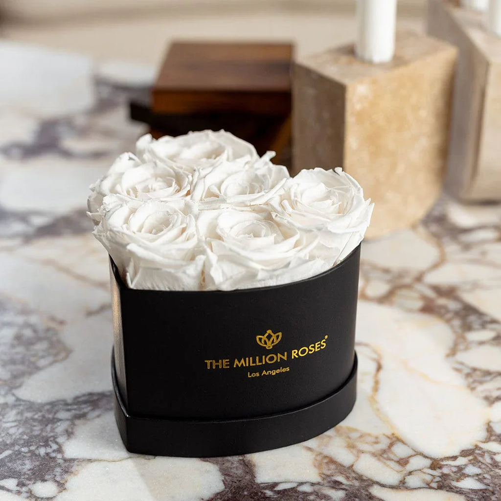 Baby Heart Black Box | White Roses - House of Avana