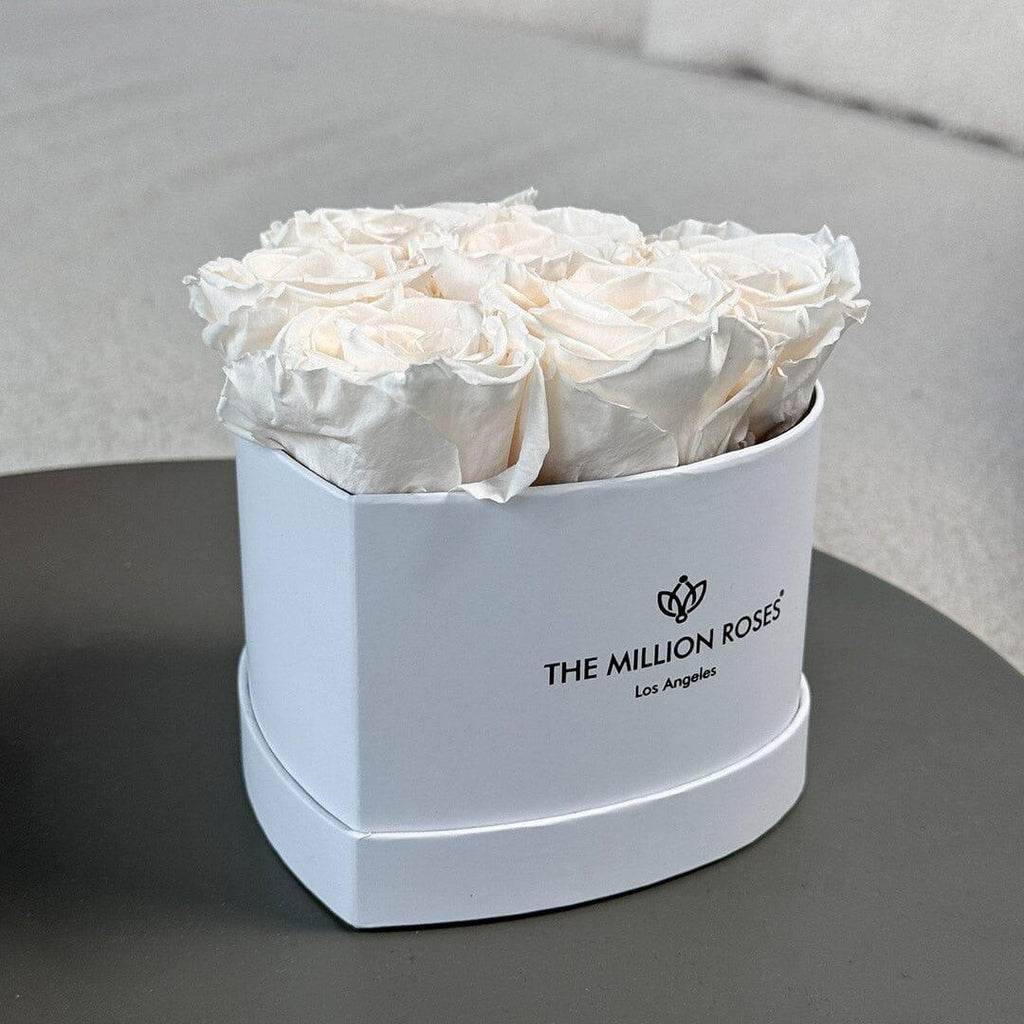 Baby Heart White Box | White Roses - House of Avana