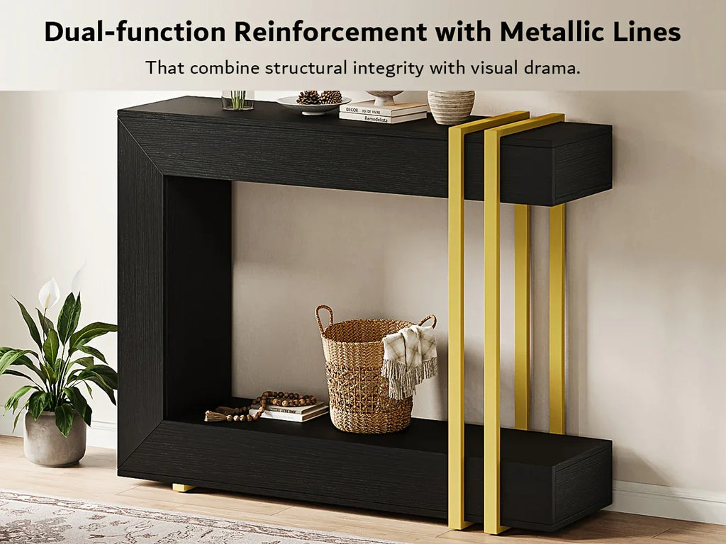 Valnase Modern 2-Tier Entry Entrance Table with Storage, Narrow Long Sofa Table Behind Couch.42.5 Inch L Console Table for Entyrway House Of Avana