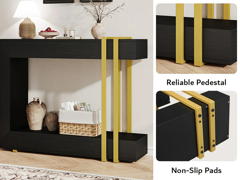 Valnase Modern 2-Tier Entry Entrance Table with Storage, Narrow Long Sofa Table Behind Couch.42.5 Inch L Console Table for Entyrway House Of Avana