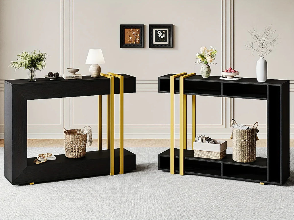Valnase Modern 2-Tier Entry Entrance Table with Storage, Narrow Long Sofa Table Behind Couch.42.5 Inch L Console Table for Entyrway House Of Avana