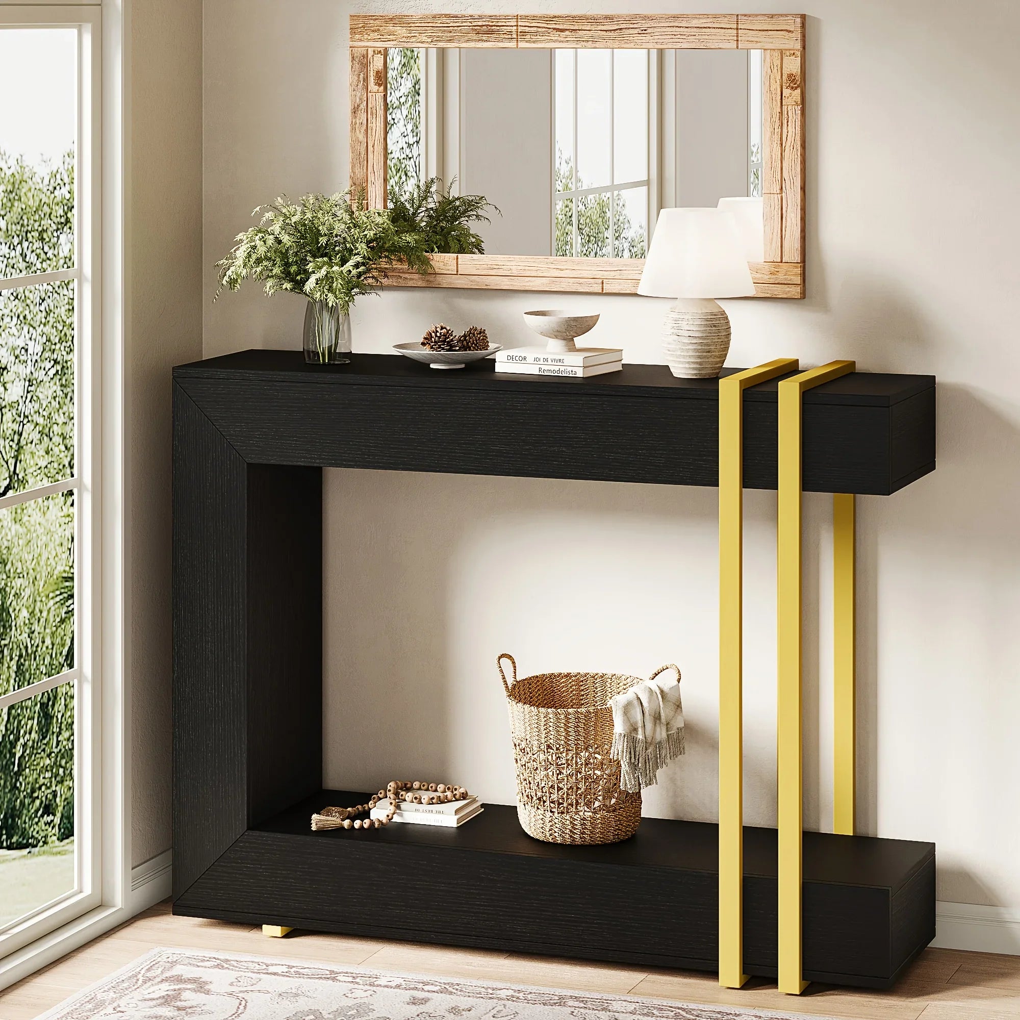 Valnase Modern 2-Tier Entry Entrance Table with Storage, Narrow Long Sofa Table Behind Couch.42.5 Inch L Console Table for Entyrway House Of Avana