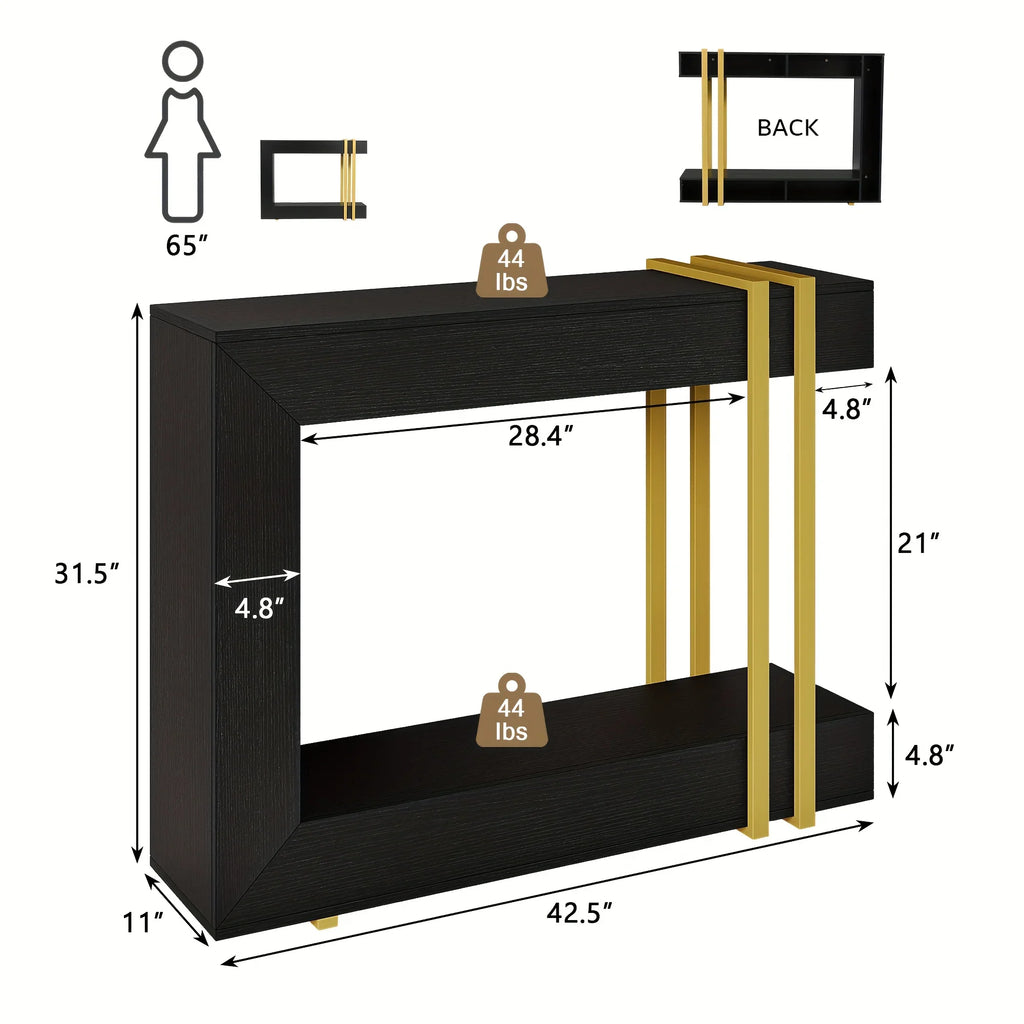 Valnase Modern 2-Tier Entry Entrance Table with Storage, Narrow Long Sofa Table Behind Couch.42.5 Inch L Console Table for Entyrway House Of Avana