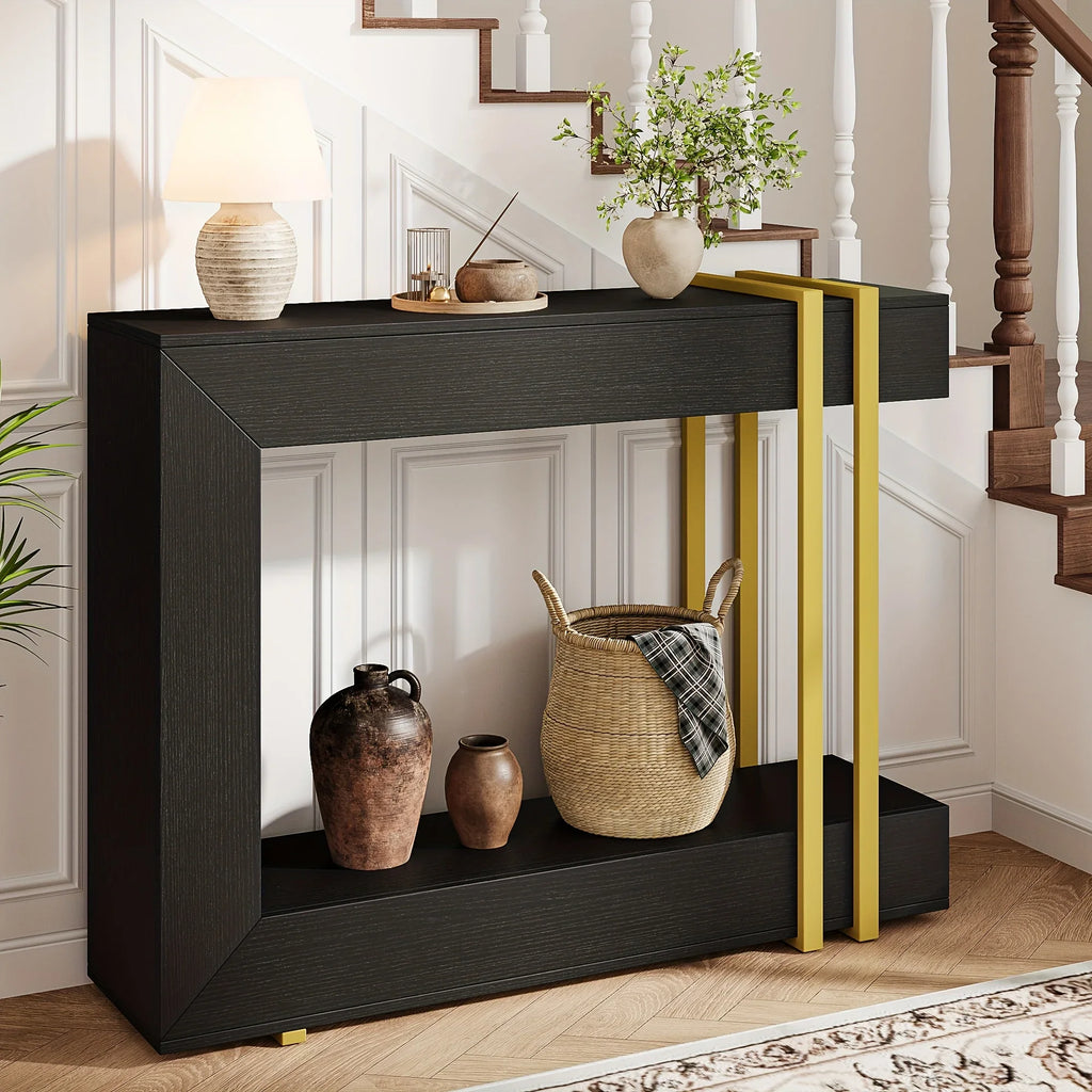 Valnase Modern 2-Tier Entry Entrance Table with Storage, Narrow Long Sofa Table Behind Couch.42.5 Inch L Console Table for Entyrway House Of Avana
