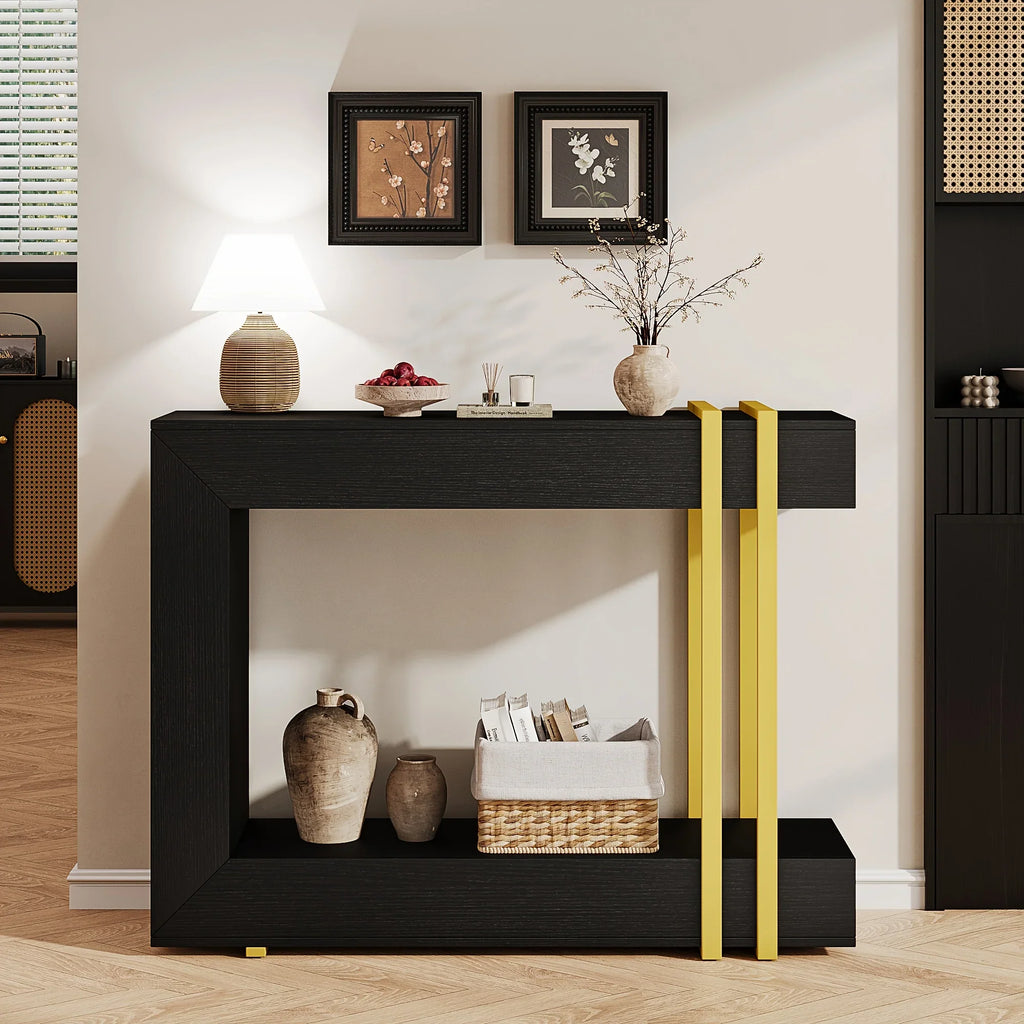 Valnase Modern 2-Tier Entry Entrance Table with Storage, Narrow Long Sofa Table Behind Couch.42.5 Inch L Console Table for Entyrway House Of Avana