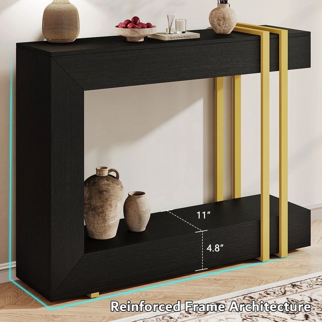 Valnase Modern 2-Tier Entry Entrance Table with Storage, Narrow Long Sofa Table Behind Couch.42.5 Inch L Console Table for Entyrway House Of Avana