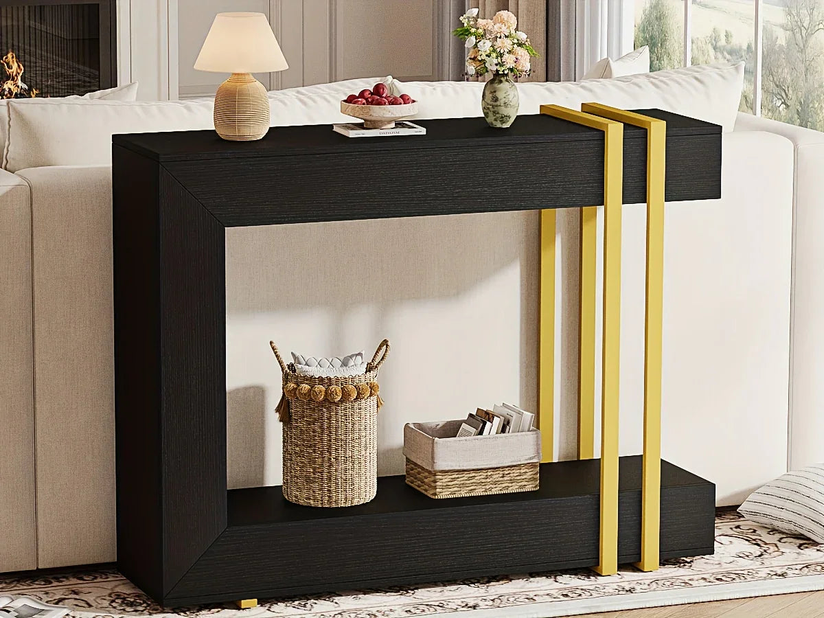 Valnase Modern 2-Tier Entry Entrance Table with Storage, Narrow Long Sofa Table Behind Couch.42.5 Inch L Console Table for Entyrway House Of Avana