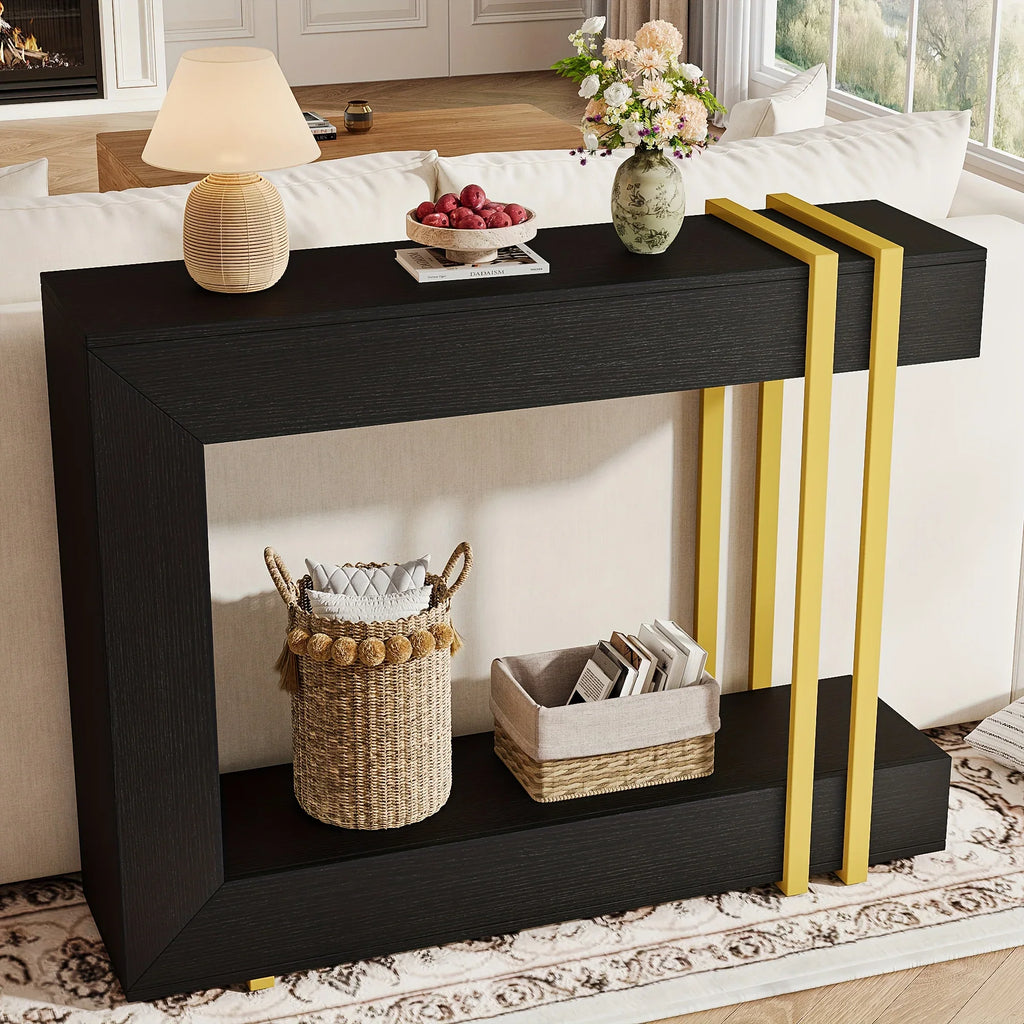 Valnase Modern 2-Tier Entry Entrance Table with Storage, Narrow Long Sofa Table Behind Couch.42.5 Inch L Console Table for Entyrway House Of Avana