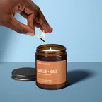 Vanilla + Cake | Soy Wax Scented Candle, back view - House Of Avana