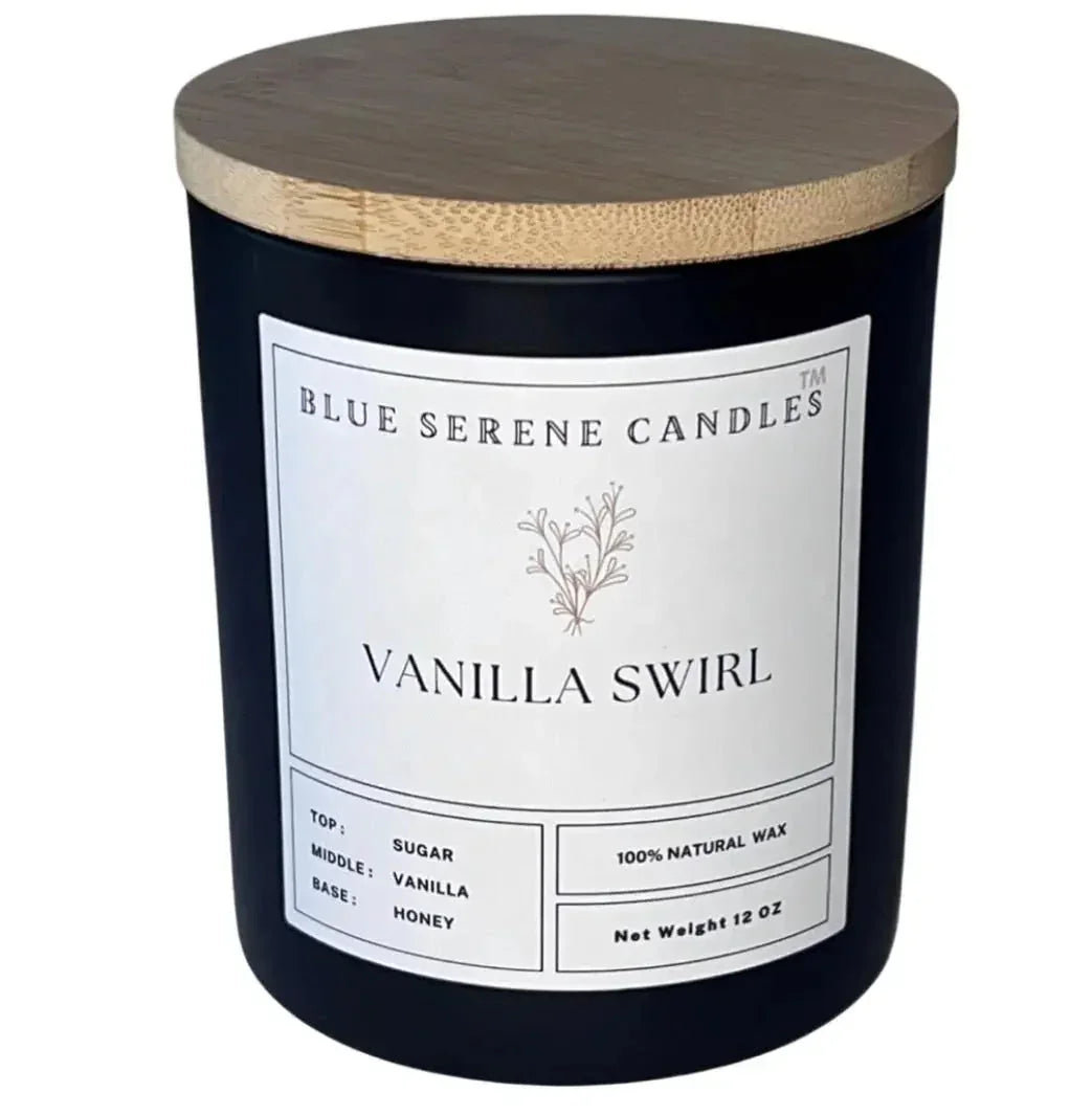 Vanilla Swirl Blue Serene Candles