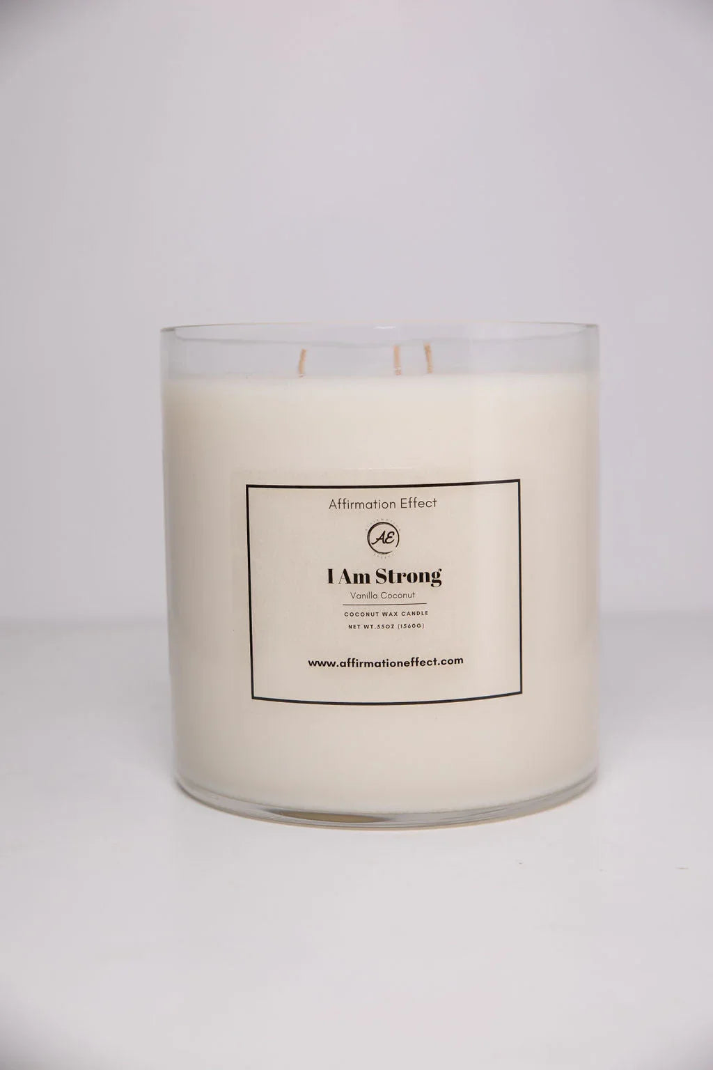 Vanilla Coconut Affirmation "I Am Strong" Candle - 60 oz Affirmation Effect