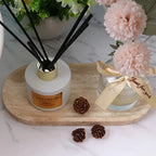 Vanity Tray - Durable Natural Stone Oval, top view - House Of Avana [[SKU:HOA-TRY-005]]