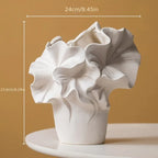 Ceramic Floral Vase - Elegant Home Decor, Easy-clean Surface, alternate view - House Of Avana