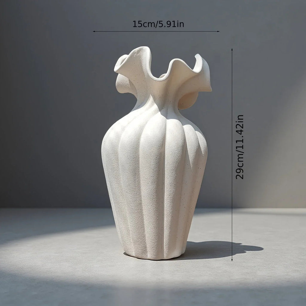 Ceramic Vase Set, White and Beige, Large, Medium and Small Sizes, alternate view - House Of Avana [[SKU:HOA-VAS-407-A]]