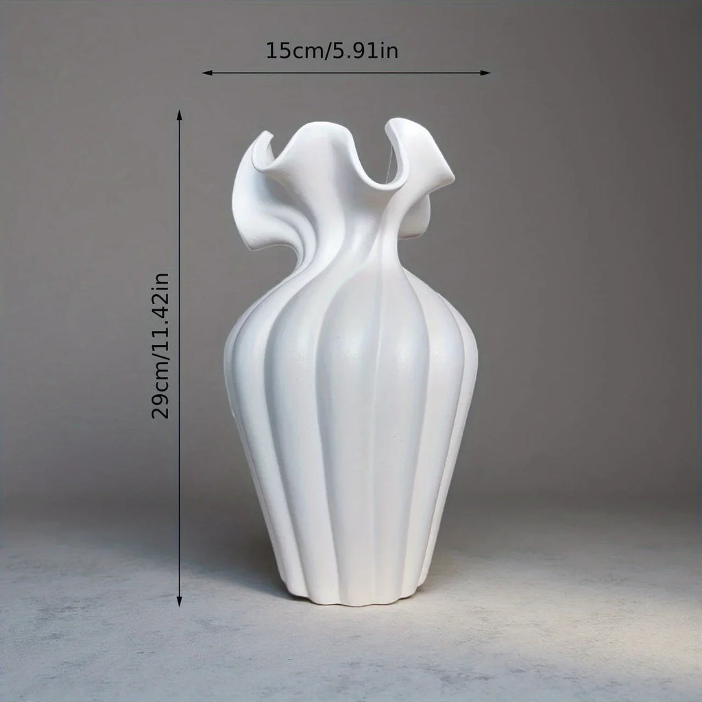 Ceramic Vase Set, White and Beige, Large, Medium and Small Sizes, alternate view - House Of Avana