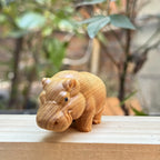 Solid Wood Carved Hippopotamus Tabletop Small Ornaments For Home Animal Crafts Home Interior Decoration Office accessories Gift - House Of Avana