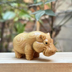 Solid Wood Carved Hippopotamus Tabletop Small Ornaments For Home Animal Crafts Home Interior Decoration Office accessories Gift - House Of Avana