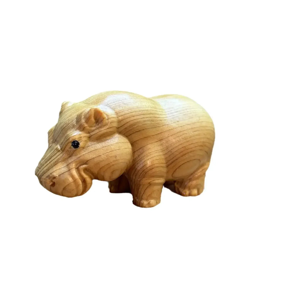 Solid Wood Carved Hippopotamus Tabletop Small Ornaments For Home Animal Crafts Home Interior Decoration Office accessories Gift - House Of Avana