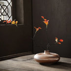 Ceramic Japanese Vase - Minimalist Beige/brown/white Flower Pot for Home Decor, close-up view - House Of Avana
