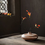 Ceramic Japanese Vase - Minimalist Beige/brown/white Flower Pot for Home Decor, close-up view - House Of Avana [[SKU:HOA-VAS-006]]