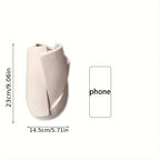 Ceramic Geometric Vase, Modern Cylinder Flower Vase for Home Decor, angled view - House Of Avana [[SKU:HOA-VAS-013]]