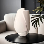 Ceramic Geometric Vase, Modern Cylinder Flower Vase for Home Decor, front view - House Of Avana